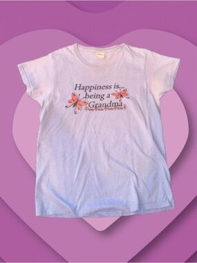 Happiness Is... Being a Grandma White Graphic Tee